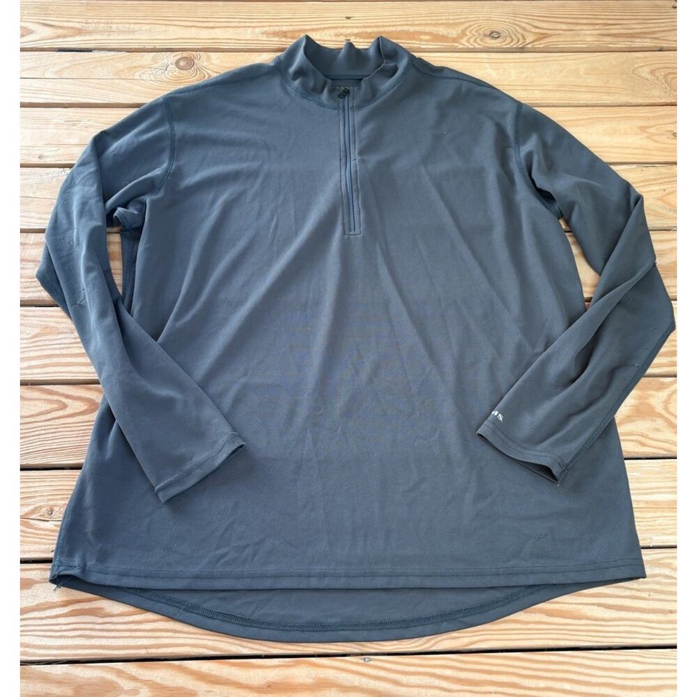 Simms Men’s 1/4 Zip Long Sleeve Top Size XL Grey P9